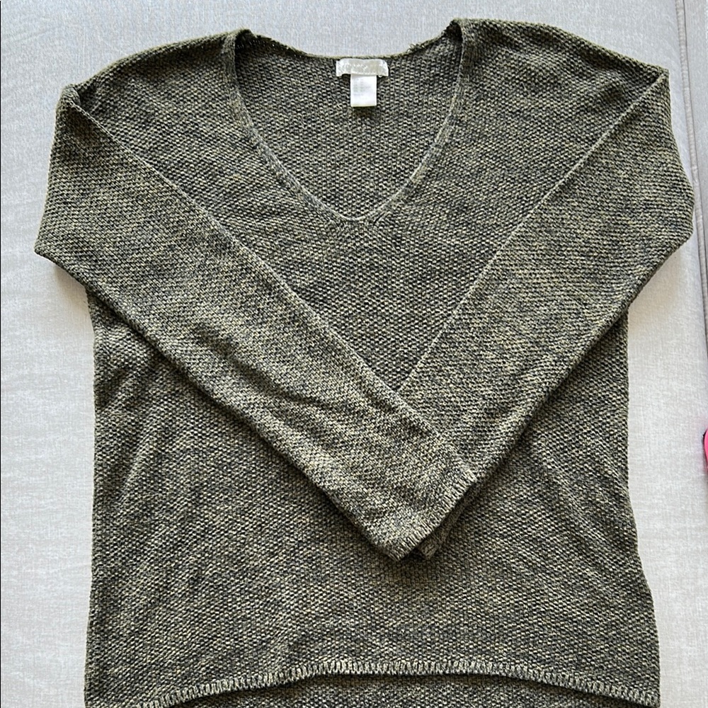 H&M Conscious Women's V-Neck Sweater Heather Green